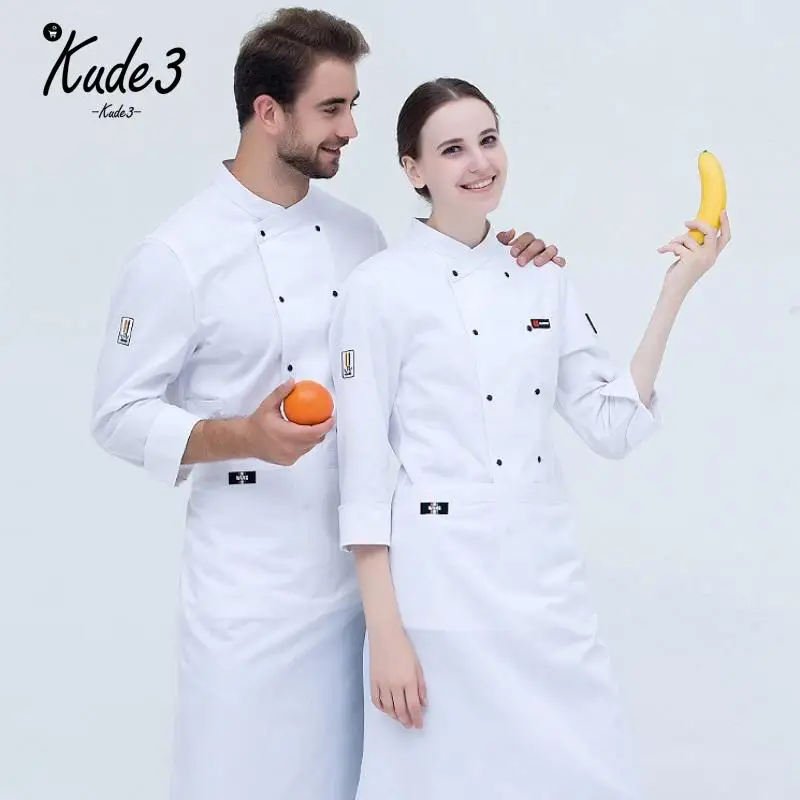 Черный с длинным рукавом мастер Кук спецодеждой Ресторан отеля барбекю Кухня