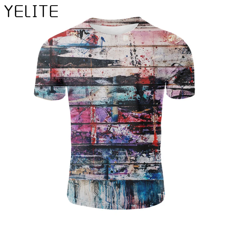 YELITE художественные цветные Настенные обои Футболка с принтом стены кирпича 3D