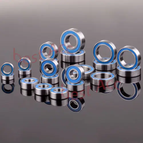 Шт. 21 шт. шарикоподшипник комплект метрики синий резиновый герметичный RC Traxxas Slash