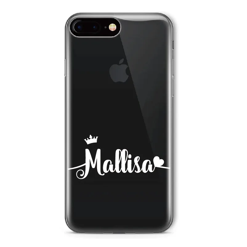 6-White Text Для iPhone 6 6S XS Max 7 7Plus 8 8Plus 5X11 Pro Max XR персонализированное имя Любовь Корона Единорог Мягкий Прозрачный чехол для телефона - Цвет: 6-White Text