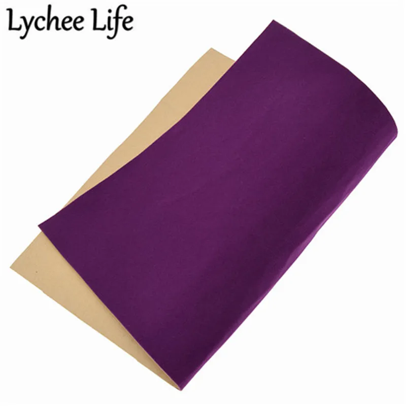Lychee Life A4 клейкая бархатная ткань 29x21 см цветная Флокированная Ткань DIY ручной работы швейная одежда аксессуары поставки