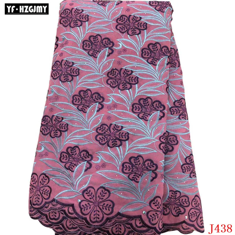 YF HZGJMY High Quality purple African Swiss Voile Lace Fabric Nigeria Polish Cotton For Men women A438 | Дом и сад