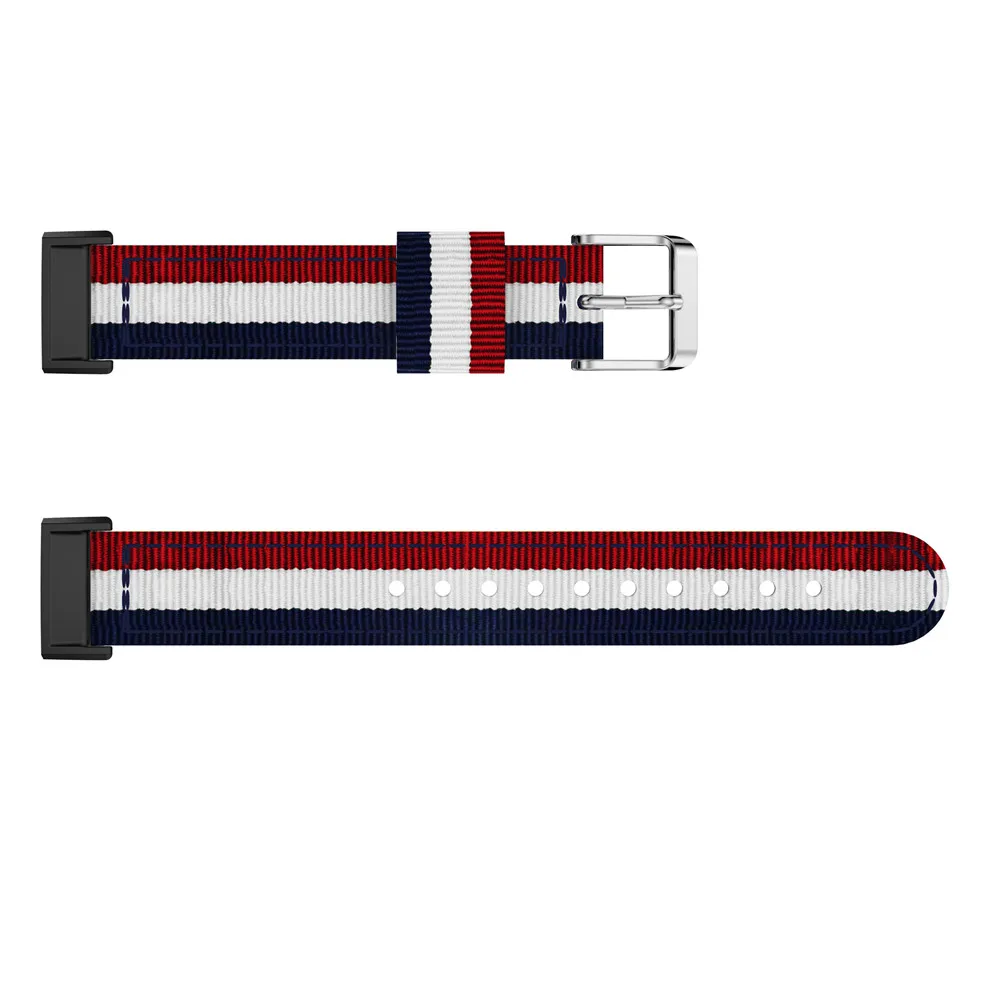 Blue white red Замена для Fitbit Charge 3 Band нейлоновый текстильный ремень полоса Сменные Смарт-часы для фитнеса с нержавеющей для Charge3 - Цвет: Blue white red