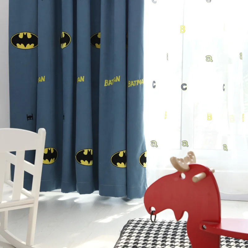 Мультяшная занавеска для Детская комната мальчиков летучая мышь Затемняющая