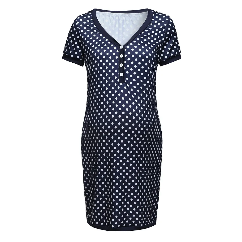 Polka Dot Short Sleeve Maternity Dresses Off Shoulder Pregnancy Ruffle Shoulderless Women Bodycon Dress Summer Pregnant | Мать и ребенок
