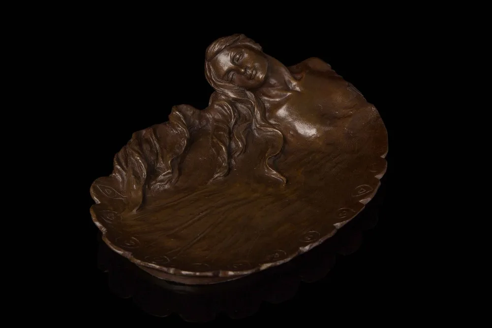 Классические женские бронзовые статуи античный компот sculpure фруктовый поднос