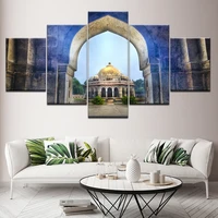 canvas painting isa khans tomb temple delhi india 5 pieces wall art painting modular wallpapers poster print home decor