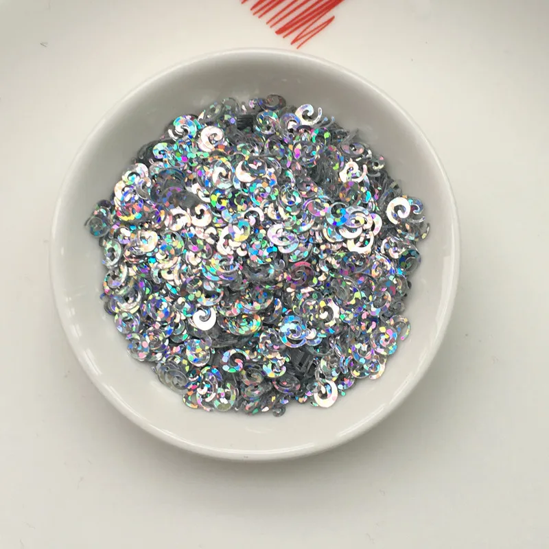 10g Лазерная Золото 5 мм крючок Форма свободные пайетками DIY ногтей Блеск Свадьба