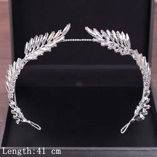 Silver Свадебная Хрустальная корона и тиара, аксессуары для волос невесты, свадебные короны, серебряные диадемы, украшения для головы - Окраска металла: Silver