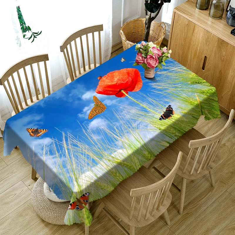 Деревянная дорожная 3D скатерть Пылезащитная Полиэстеровая хлопковая для