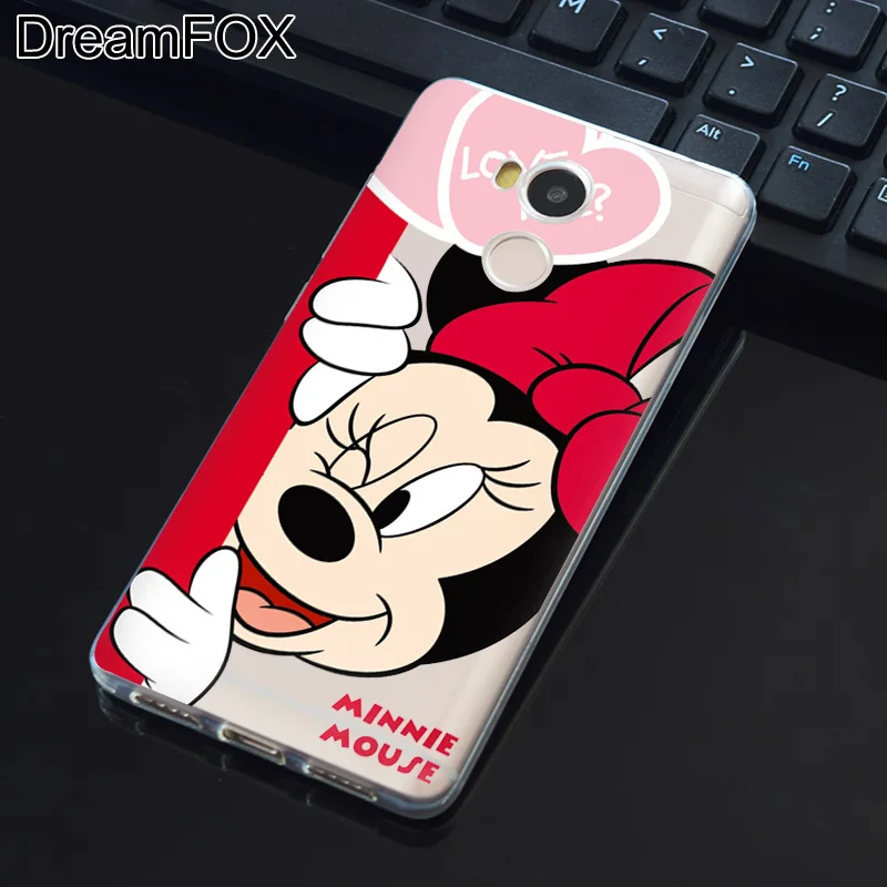 DREAMFOX L299 новый модный Микки Маус Мягкие TPU силиконовый чехол для Xiaomi Redmi Note 3 4 5 плюс