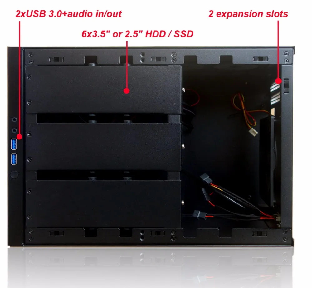 HCiPC J1900 6Bay Мини компьютер, NAS PC, J1900 NAS BareBone, 6Bay NAD HDD корпус, P401-1 HCNAS(Node6)+ Motheboard+ 8G ram