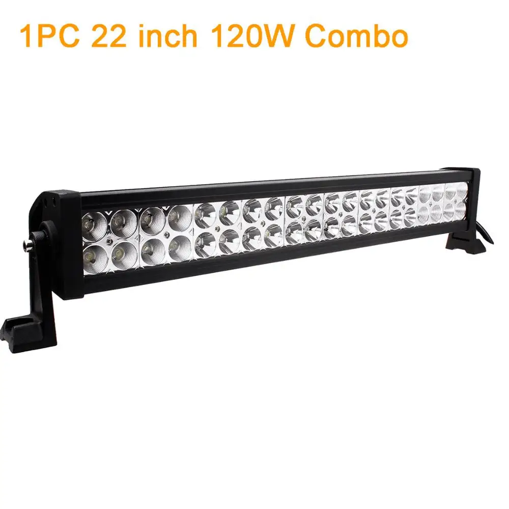 1PC 22 inch 120W Светодиодный бар 4-42 дюймов светодиодный светильник для внедорожных лодок, автомобилей, грузовиков, трактор ATV SUV 4WD 4x4 12V 24V светодиодный рабочий светильник - Цвет: 1PC 22 inch 120W
