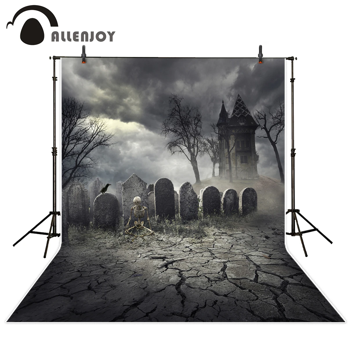Фотофон allenjoy фон для фотосъемки террор кладбище Скелет замок Хэллоуин тематический фон для фотостудии