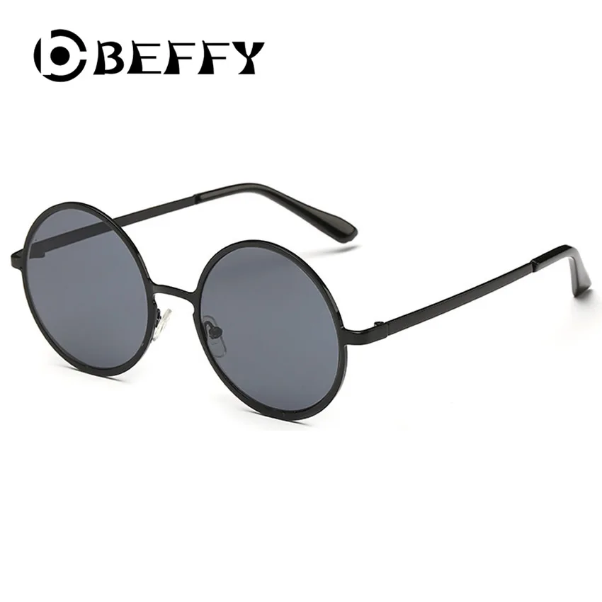 BEFFY женские Солнцезащитные Очки Большой Круглый Металлический Каркас Отражающее