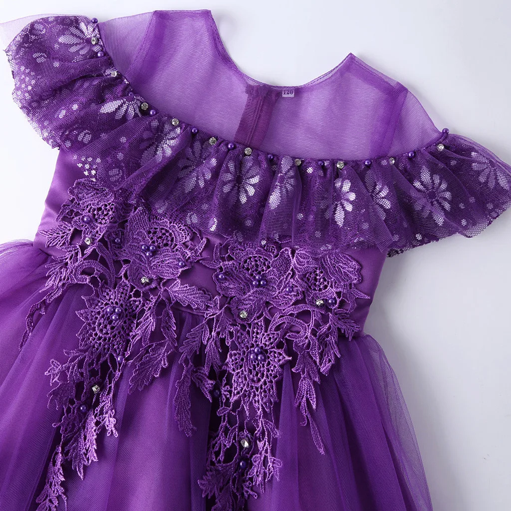 SAGACE Princess Dress Girls Costumes Little Girl Summer Bridesmaid Pageant Lace Ball Gown For Party |