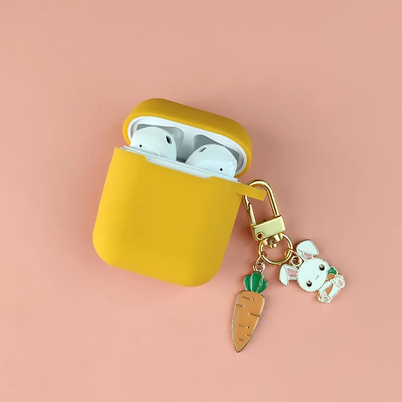 Роскошный силиконовый чехол с милым морковным кроликом для Apple аксессуары airpods