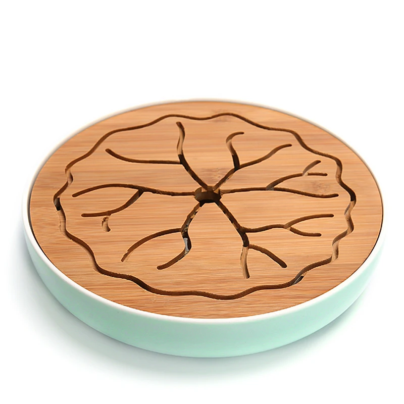 Керамика бамбуковый чайный поднос дренаж для хранения воды кунг фу набор