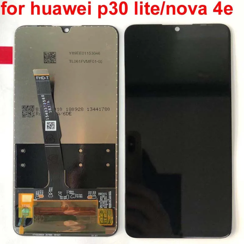 6,1" AAA ЖК-дисплей для huawei P30 lite ЖК-дисплей с сенсорным экраном дигитайзер сборка для huawei Nova 4E+ 10 сенсорных запчастей