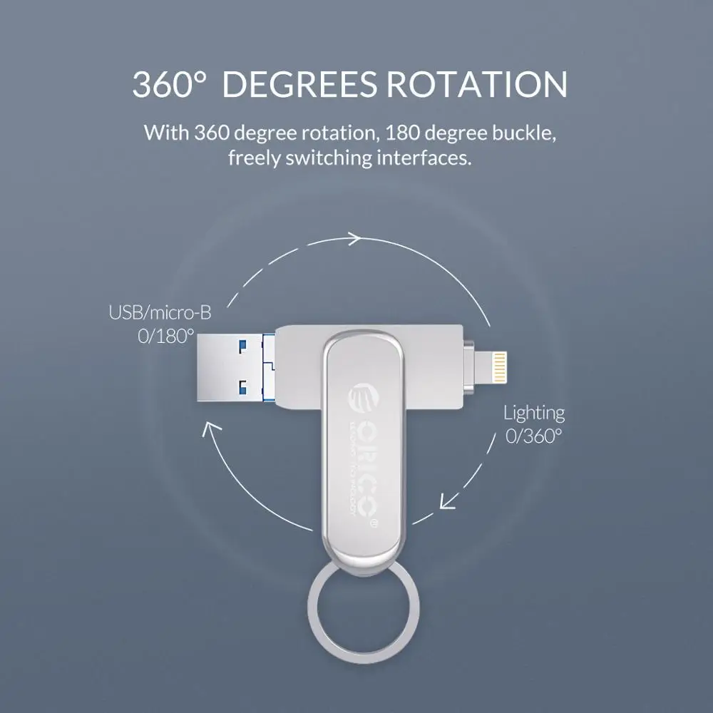 ORICO OTG USB флеш накопитель 3 в 1 U диск 64 ГБ 32 USB3.0 флэш память флешка для