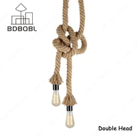 BDBQBL Retro Vintage Rope Pendant Light Lamp Loft Nordic European Industrial Lamp Edison Bulb American Style For Living Room E27
