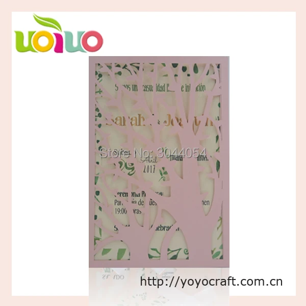 Свадебные пригласительные открытки с изображением дерева для США изготовленные