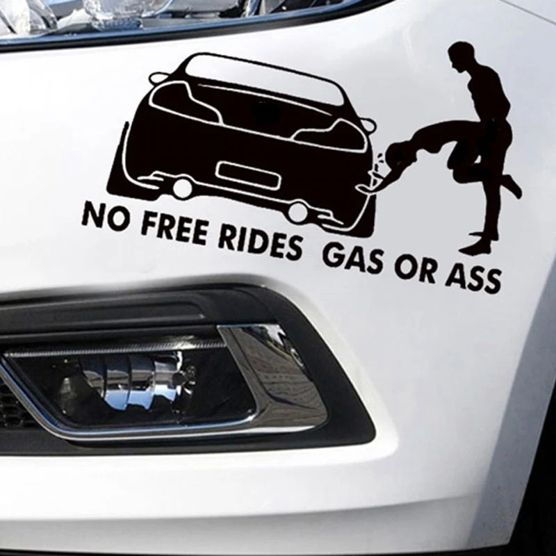 20*8CM GAS OR ASS No Free Rides Funny Vinyl Decals Car Sticker Window Bumper Body Styling Decorating | Автомобили и мотоциклы