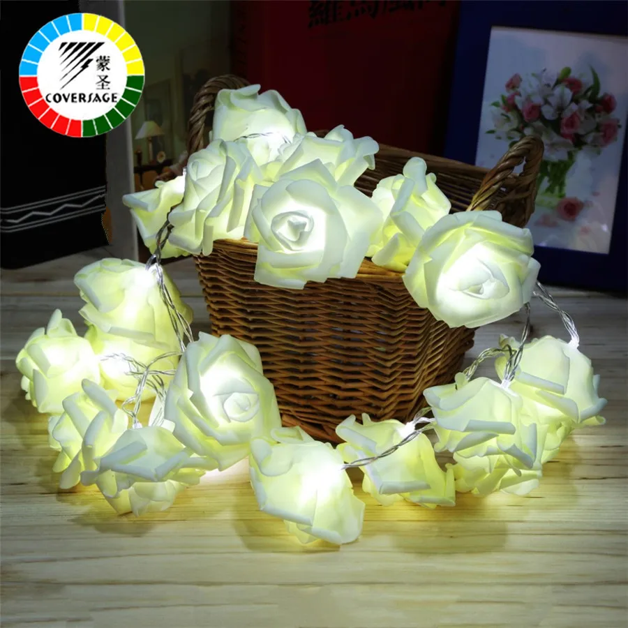 Coversage Фея огни строки 10 шт. розы свадебный Garden Party красочные рождественские крытый