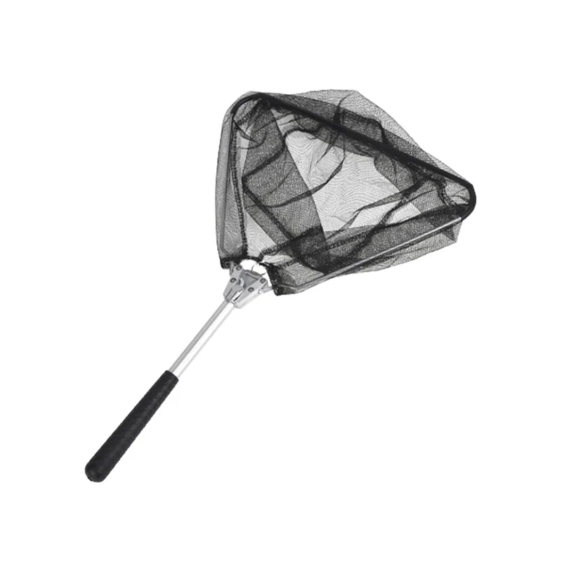 Fishing Net Triangle mini Aluminum Alloy Light Dip Telescoping Foldable Landing net Pole Casting Network Trap Fish Tackle | Спорт и