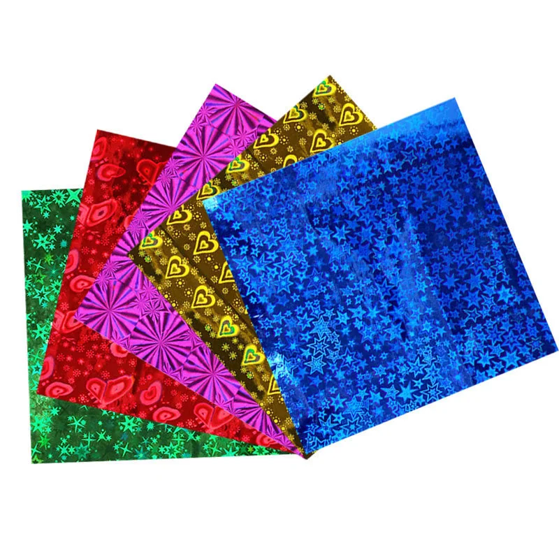 50sheets/5 цветов голограмма Скрапбукинг оригами Декор Бумага 15x15 см (5 8 &quotx 5 8&quot) | Дом