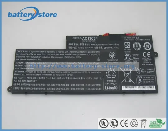 Новые оригинальные аккумуляторы для ноутбуков AC13C34 Aspire V5 122P ES1 E3 111 3ICP5/60/80 E 11 V3 112 0643