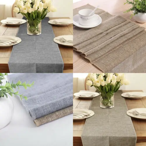 2019 Home Textile Rectangle Burlap Tablecloth Table Cover For Wedding Party Decoration Imitated Linen Runner European US | Дом и сад