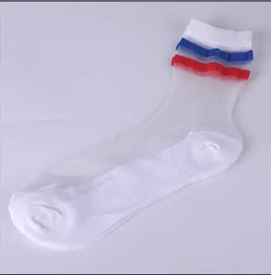 red MEILEIYA 10 Pairs=20 Pieces New Summer Glass Silk Socks Ladies Fashion Crystal Rayon Socks High Quality Ladies Breathable Socks - Цвет: red