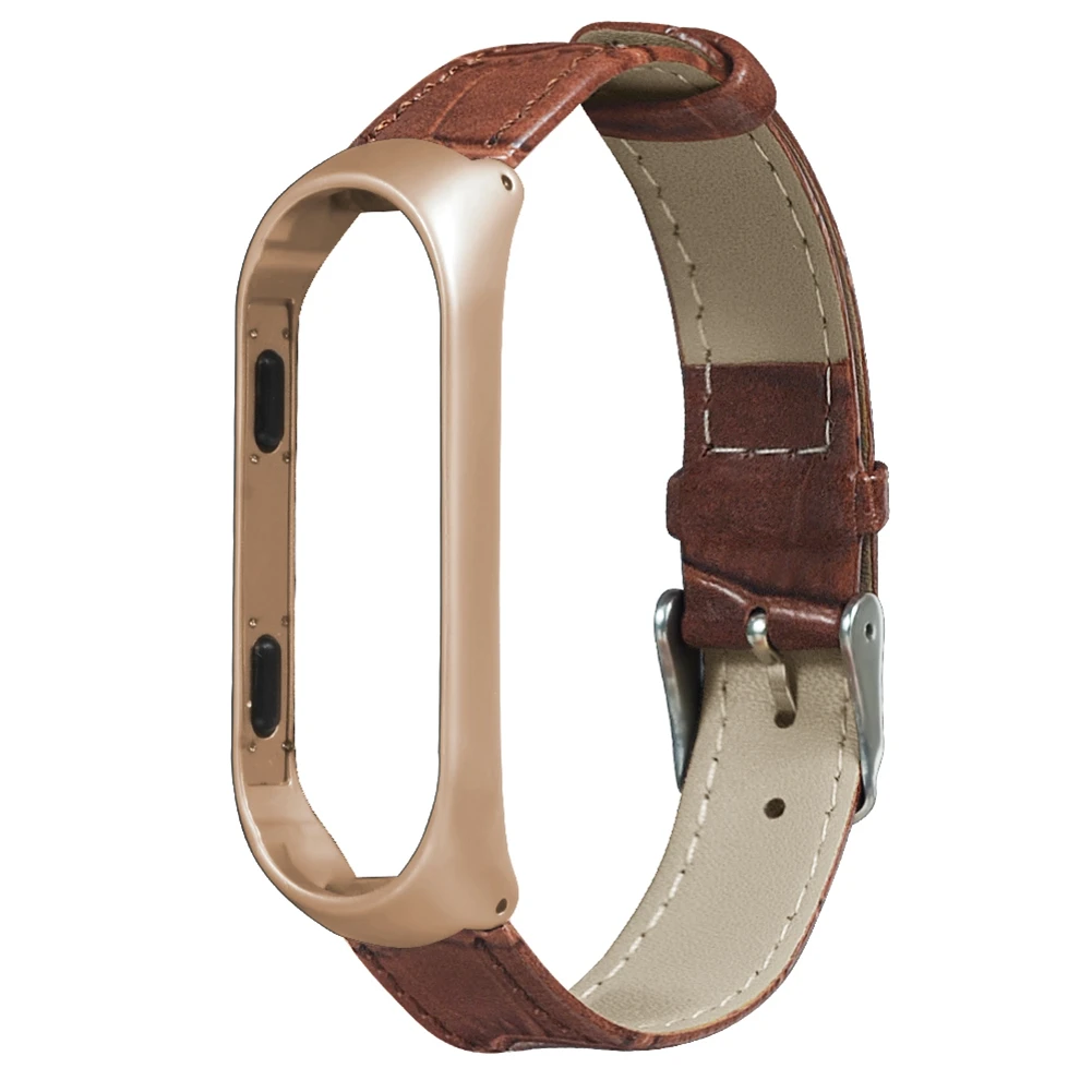 Yuedaer Безвинтовой Mi Band 3 ремешок для Mi Band 3 модные спортивные кожаные браслеты для пояса браслет металлическая пряжка умные аксессуары