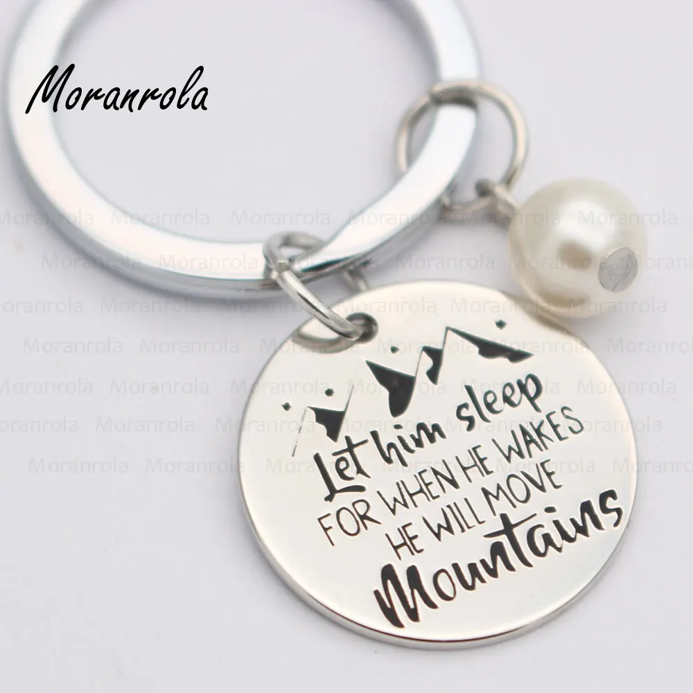 Новинка медное ожерелье с надписью Let him sleep for when Wake he will move mountains брелок