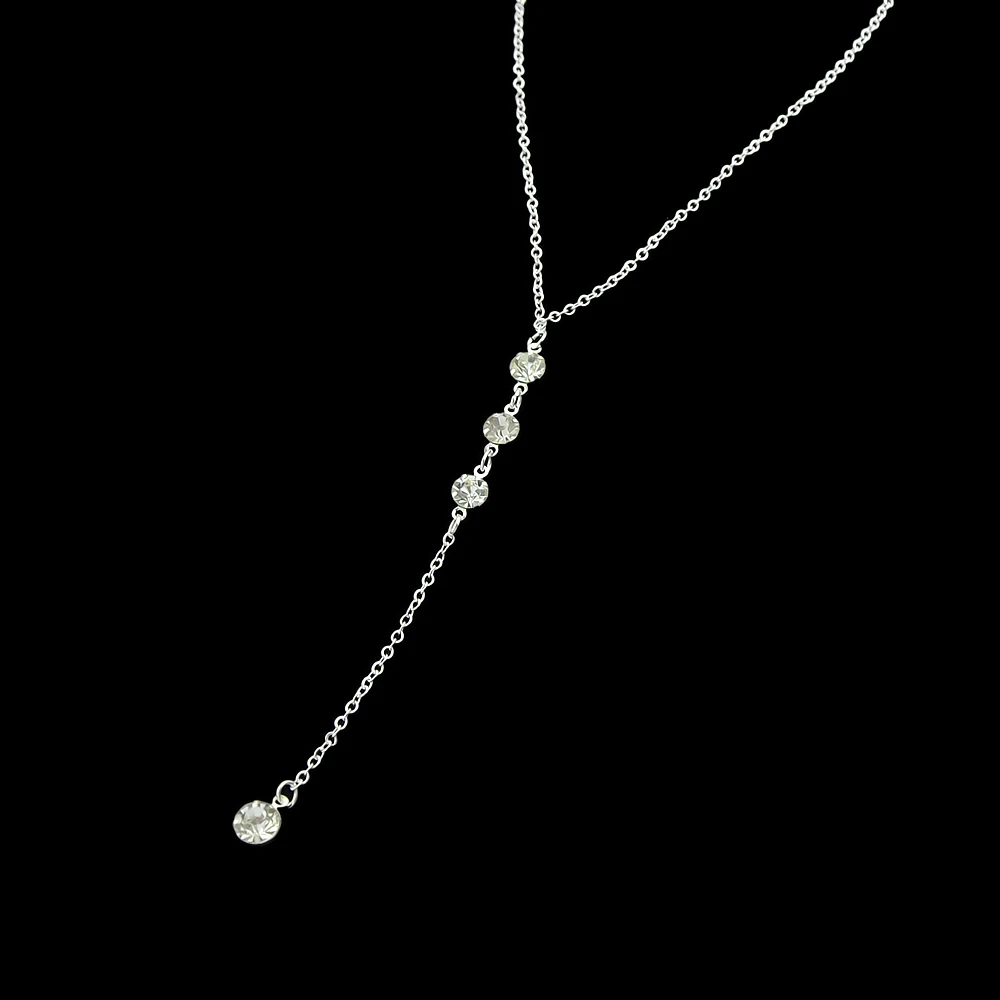 Fanhua стимпанк Мода золото-Цвет серебро Цвет длинная цепь с Rhinestone Цепочки и