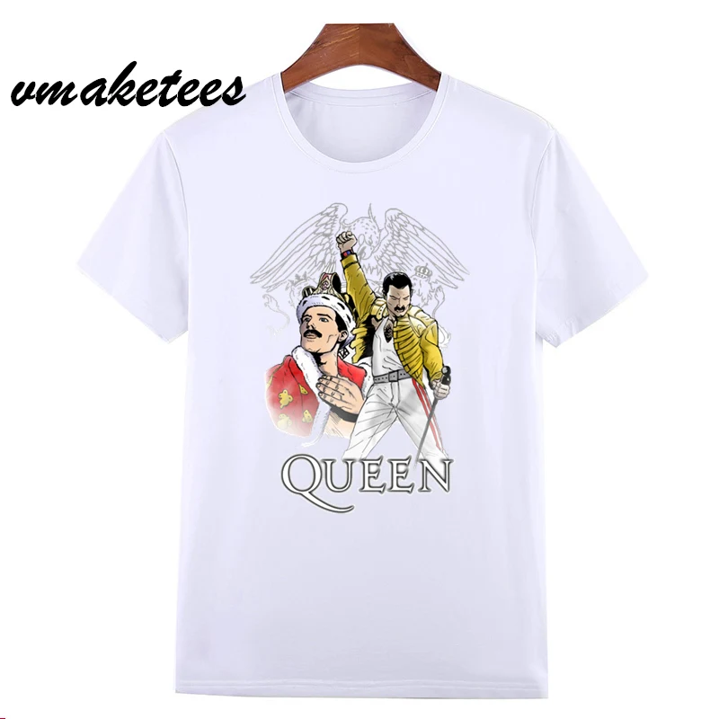 Мужская футболка с короткими рукавами и круглым вырезом The Queen Band Freddie Mercury модная
