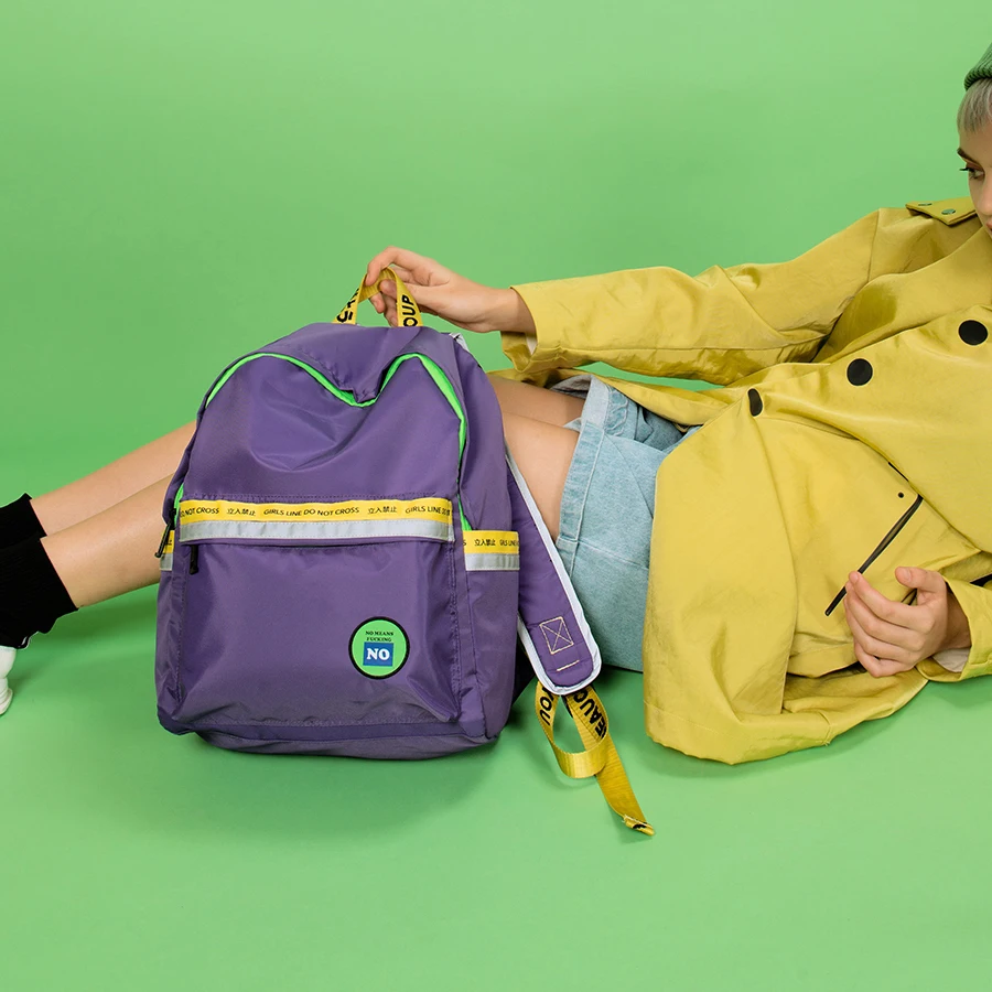 Новинка 2019 креативные фиолетовые нейлоновые Светоотражающие рюкзаки для мужчин