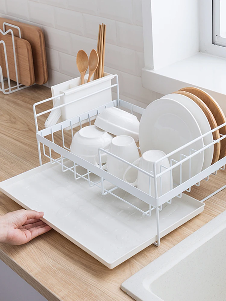 Скандинавская модная двойная сушилка для посуды кухонные стеллажи сухая посуда