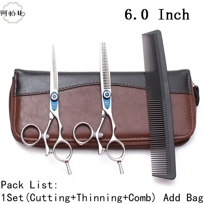 A9019 Yin D-1 60YY Ножницы для парикмахера 5'' 5.5'' 6'' Japan 440C AQIABI филировочные ножницы ножницы для стрижки волос ножницы для парикмахера - Цвет: A9019 Yin D-1 60YY
