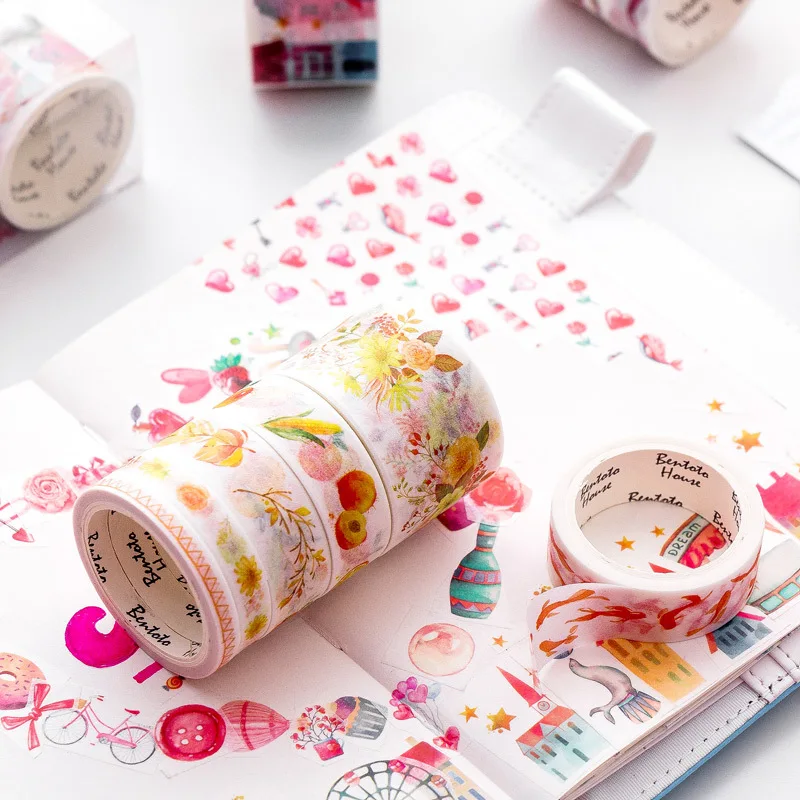 

10 Rolls /Pack Fresh Fantastic Girls Dream Series Washi Masking Tape Set Album Scrapbooking Decor Stick Label Hand Account