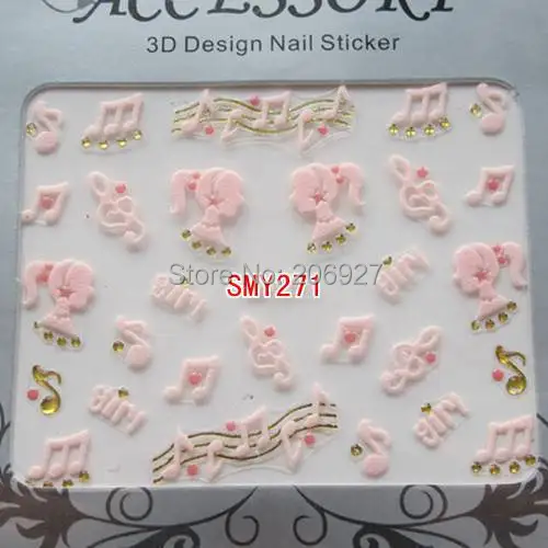 2 шт SMY271 стикер для дизайна ногтей милый розовый Золотой ногтей|nail art stickers|art
