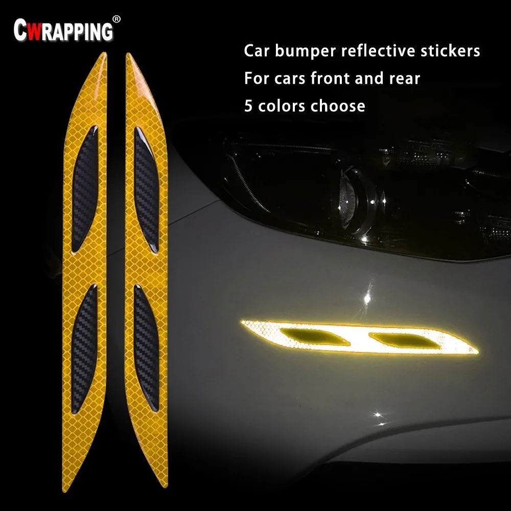 2 шт./лот автомобильный передний и задний бампер Светоотражающая предупреждающая