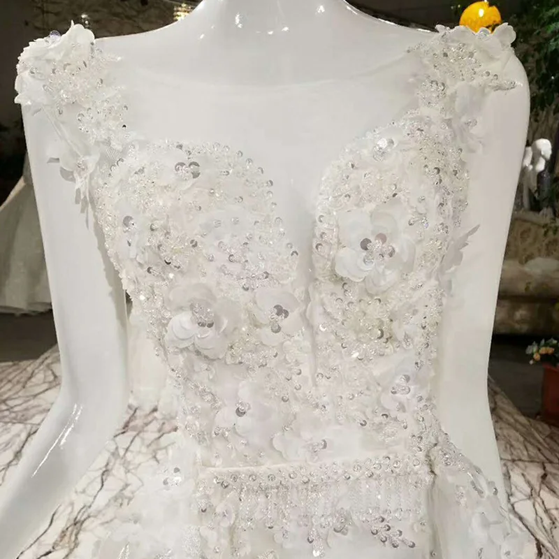 Роскошное Русалка свадебное платье со съемным шлейфом бисерная шнуровка труба