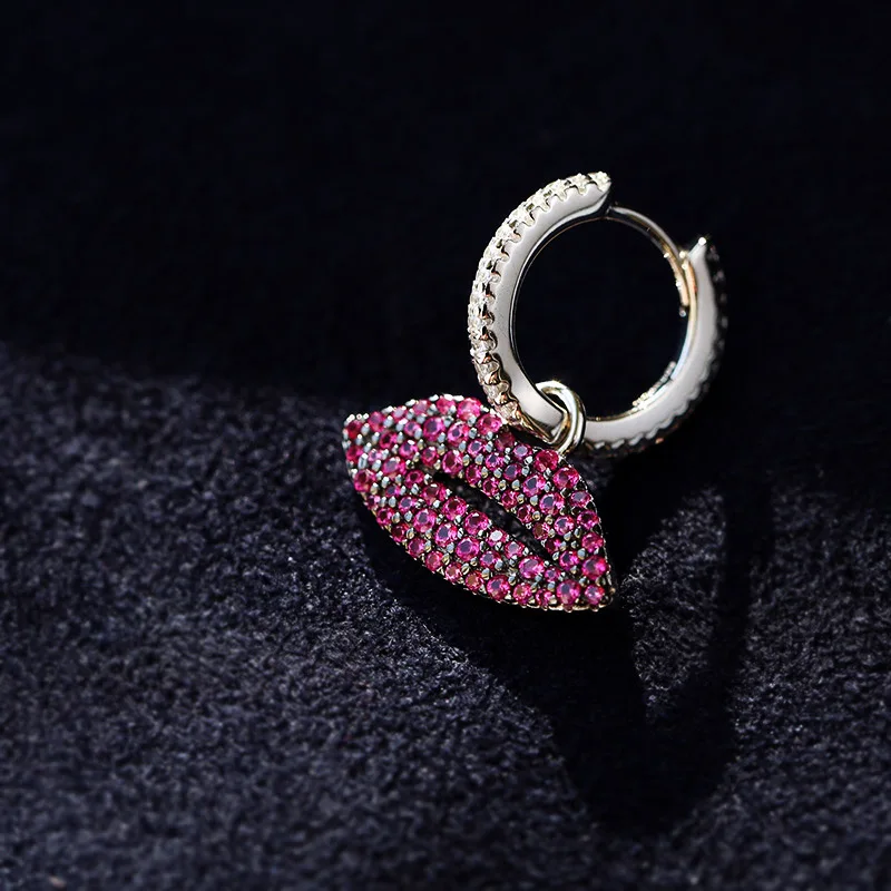 AAA + качественные модные асимметричные серьги-кольца из стерлингового серебра