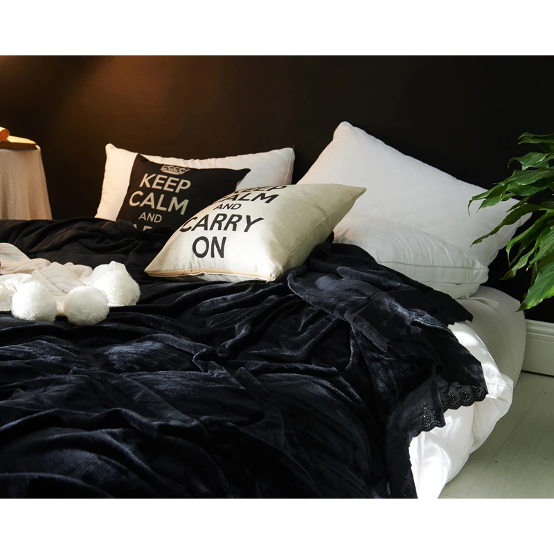 Модные Кружево пикантные однотонные черные мягкой искусственной норки