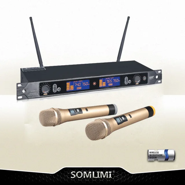Новый высококачественный UHF профессиональный двойной беспроводной микрофон