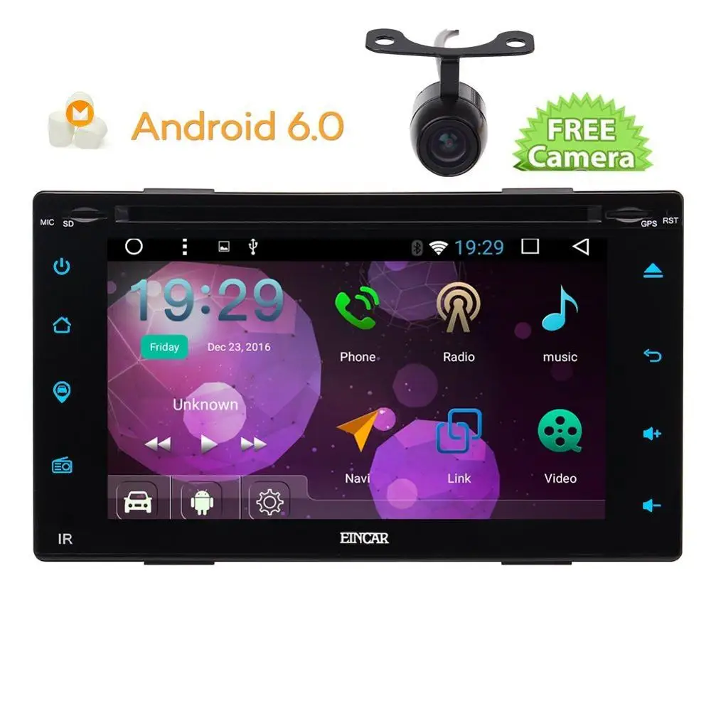 4 ядра 1024*600 2 DIN Android 6.0 Аудиомагнитолы автомобильные стерео Радио GPS Wi-Fi DVD Automotivo