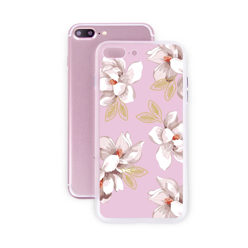 Youtime phone Case For iphone 6 6s Original design 7 Plus 3D Relief PC back cover Pink flower high quality |