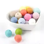 50 шт., силиконовые бусины для прорезывания зубов, 15 мм